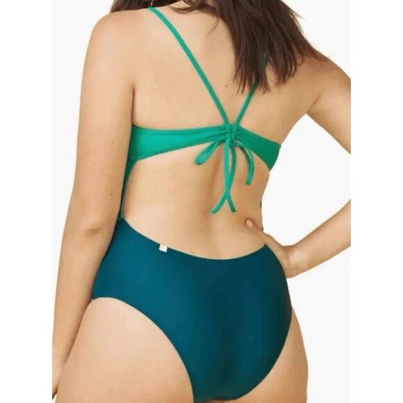 Summersalt THE SWAN DIVE Swimsuit Size 12 Great Teal Color block ONE PIECE NWT - Picture 9 of 14
